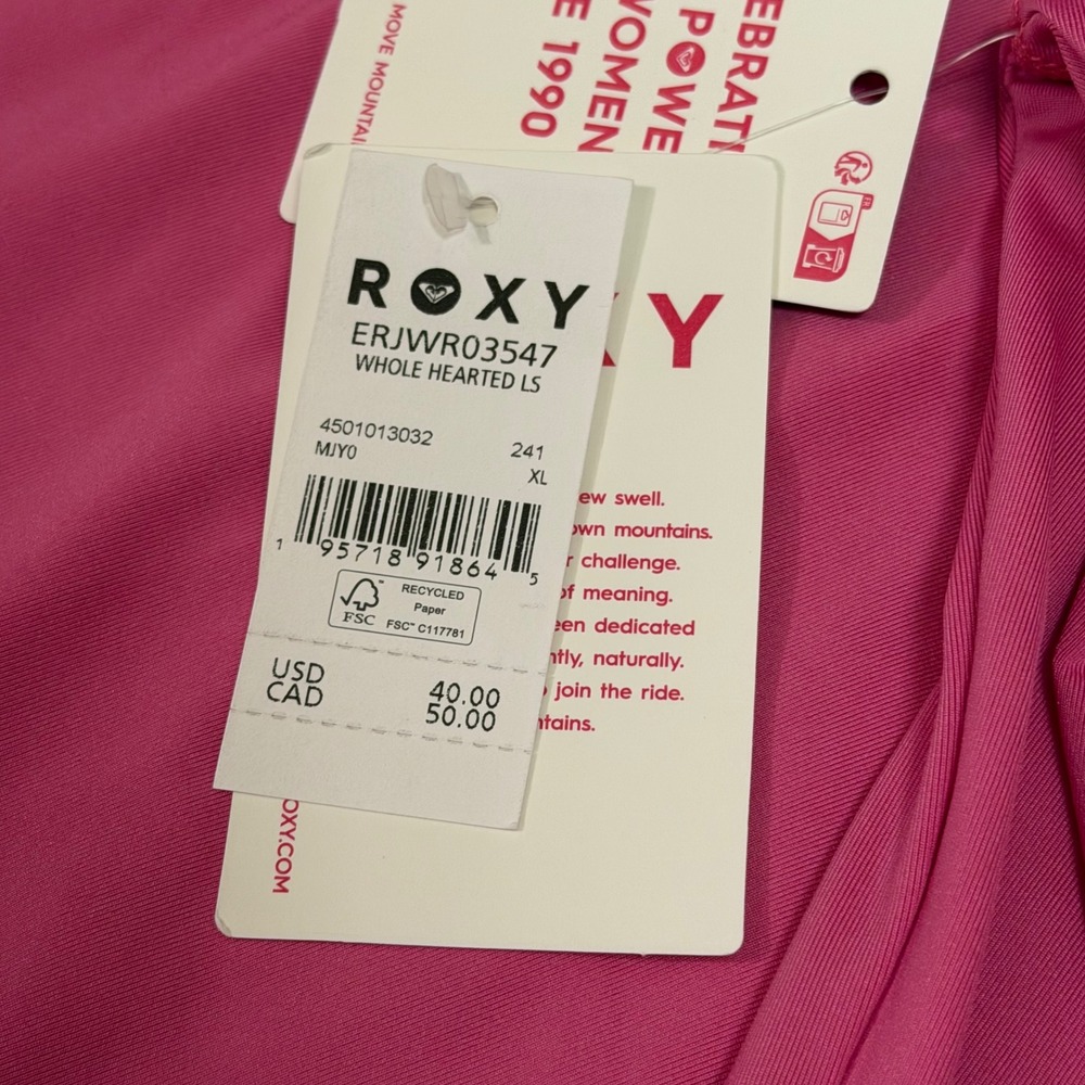 Roxy Pink Long Sleeve Rash Guard - Picture 6 of 8